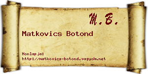 Matkovics Botond névjegykártya