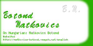 botond matkovics business card